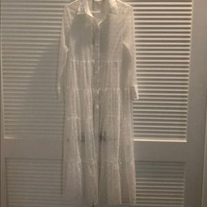 Zara Lace polka dot maxi dress